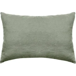 Linnea Taie d'oreiller PALACE pur coton lavé 50x70 cm uni vert sauge* Taie D'Oreiller