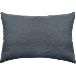 Linnea Taie d'oreiller PALACE pur coton lavé 50x70 cm uni noir granit* Taie D'Oreiller