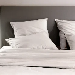 Taie d'oreiller PALACE pur coton lavé 65x65 cm uni beige naturel>Linnea Online
