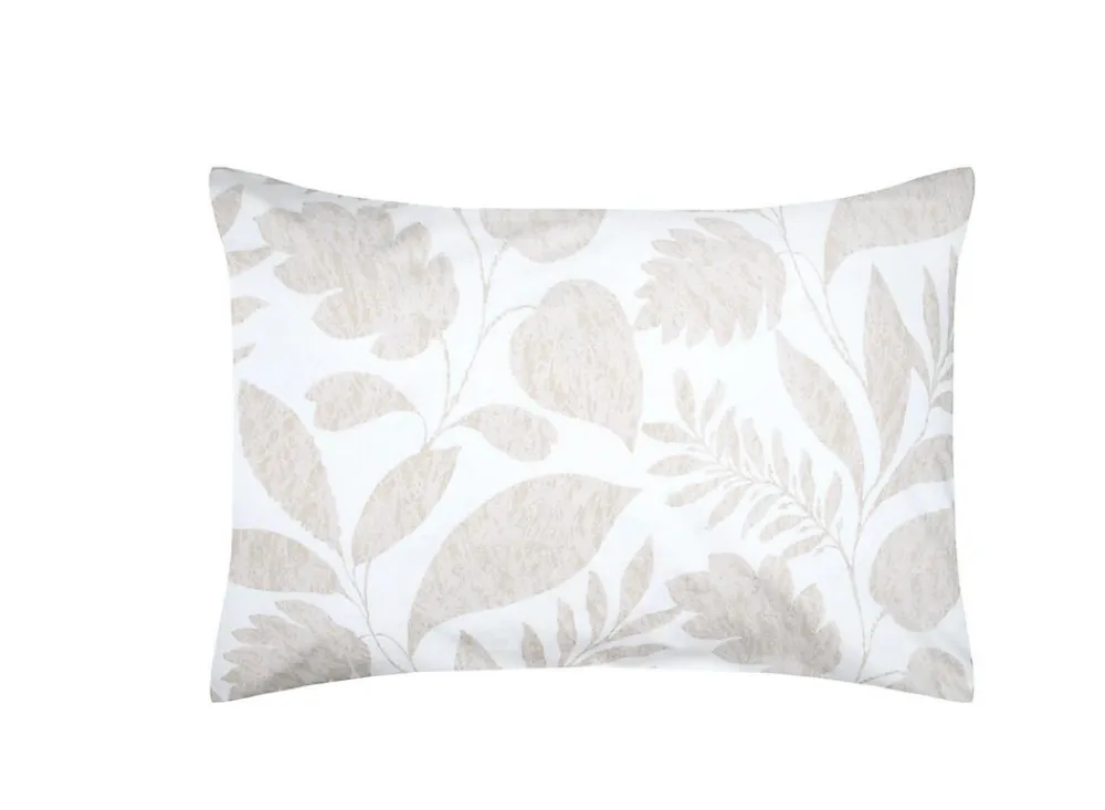 Taie d'39oreiller percale de coton motif feuillage 50x70cm>Eden Hot