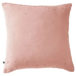 Taie d'oreiller Pois Doré Déco "Gaïa Chic" 60 x 60 cm & 50 x 70 cm "Gaze de Coton" - Gaïa Chic Rose Pêche - 60 x 60 cm>L'Effet Papillon Outlet