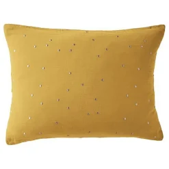 Taie d'oreiller Pois Doré Déco "Gaïa Chic" 60 x 60 cm & 50 x 70 cm "Gaze de Coton" - Gaïa Chic Safran - 50 x 70 cm>L'Effet Papillon New