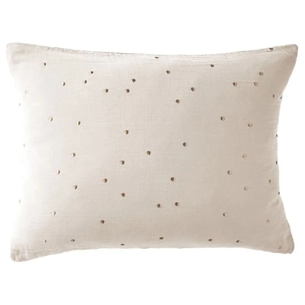 Taie d'oreiller Pois Doré Déco "Gaïa Chic" 60 x 60 cm & 50 x 70 cm "Gaze de Coton" - Gaïa Chic Pampa - 50 x 70 cm>L'Effet Papillon Sale