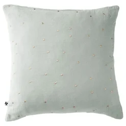 Taie d'oreiller Pois Doré Déco "Gaïa Chic" 60 x 60 cm & 50 x 70 cm "Gaze de Coton" - Gaïa Chic Eucalyptus - 60 x 60 cm>L'Effet Papillon Clearance