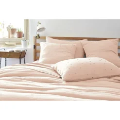 Taie d'oreiller Pois Doré Déco "Gaïa Chic" 60 x 60 cm & 50 x 70 cm "Gaze de Coton" - Gaïa Chic Guimauve - 50 x 70 cm>L'Effet Papillon Sale