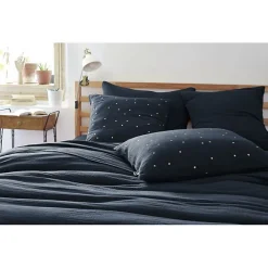 Taie d'oreiller Pois Doré Déco "Gaïa Chic" 60 x 60 cm & 50 x 70 cm "Gaze de Coton" - Gaïa Chic Minuit - 50 x 70 cm>L'Effet Papillon Clearance