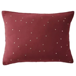 Taie d'oreiller Pois Doré Déco "Gaïa Chic" 60 x 60 cm & 50 x 70 cm "Gaze de Coton" - Gaïa Chic Lie de vin - 50 x 70 cm>L'Effet Papillon Sale