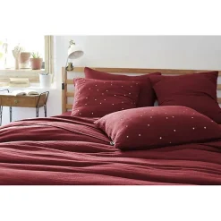 Taie d'oreiller Pois Doré Déco "Gaïa Chic" 60 x 60 cm & 50 x 70 cm "Gaze de Coton" - Gaïa Chic Lie de vin - 50 x 70 cm>L'Effet Papillon Sale