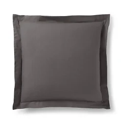 Taie d'oreiller "Prémium" toutes dimensions - Prémium Ardoise - 63 x 63 cm volant plat piqué>Coton Pur Sale