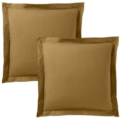 Taie d'oreiller "Prémium" toutes dimensions - Prémium Caramel - 63 x 63 cm volant plat piqué>Coton Pur Clearance