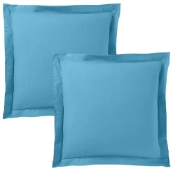 Taie d'oreiller "Prémium" toutes dimensions - Prémium Cyan - 63 x 63 cm volant plat piqué>Coton Pur New