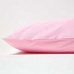 Taie d'oreiller rose 100% coton égyptien 200 fils, 40x80 cm ->Homescapes Outlet