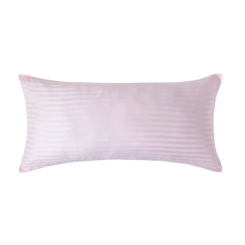 Taie d'oreiller rose satin rayé en coton égyptien 330 fils, 40x80 cm ->Homescapes Outlet