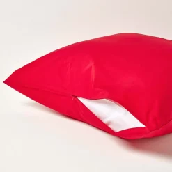 Homescapes Taie d'oreiller rouge 100% coton égyptien 200 fils, 60x60 cm -* Taie D'Oreiller