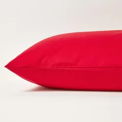 Homescapes Taie d'oreiller rouge 100% coton égyptien 200 fils, 50x75 cm -* Taie D'Oreiller