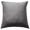 L'Effet Papillon Taie d'oreiller "Salomé" Viscose de bambou 120 fils/cm² - Salomé Granit - 63 x 63 cm volant plat piqué* Taie D'Oreiller