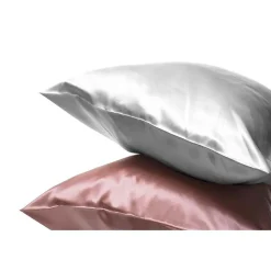 Taie d'oreiller "Silk" Soie de mûrier - Silk Rose - 65 x 65 cm>Coton Pur Outlet