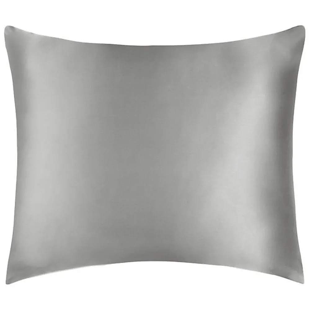 Taie d'oreiller "Silk" Soie de mûrier - Silk Silver - 65 x 65 cm>Coton Pur Best