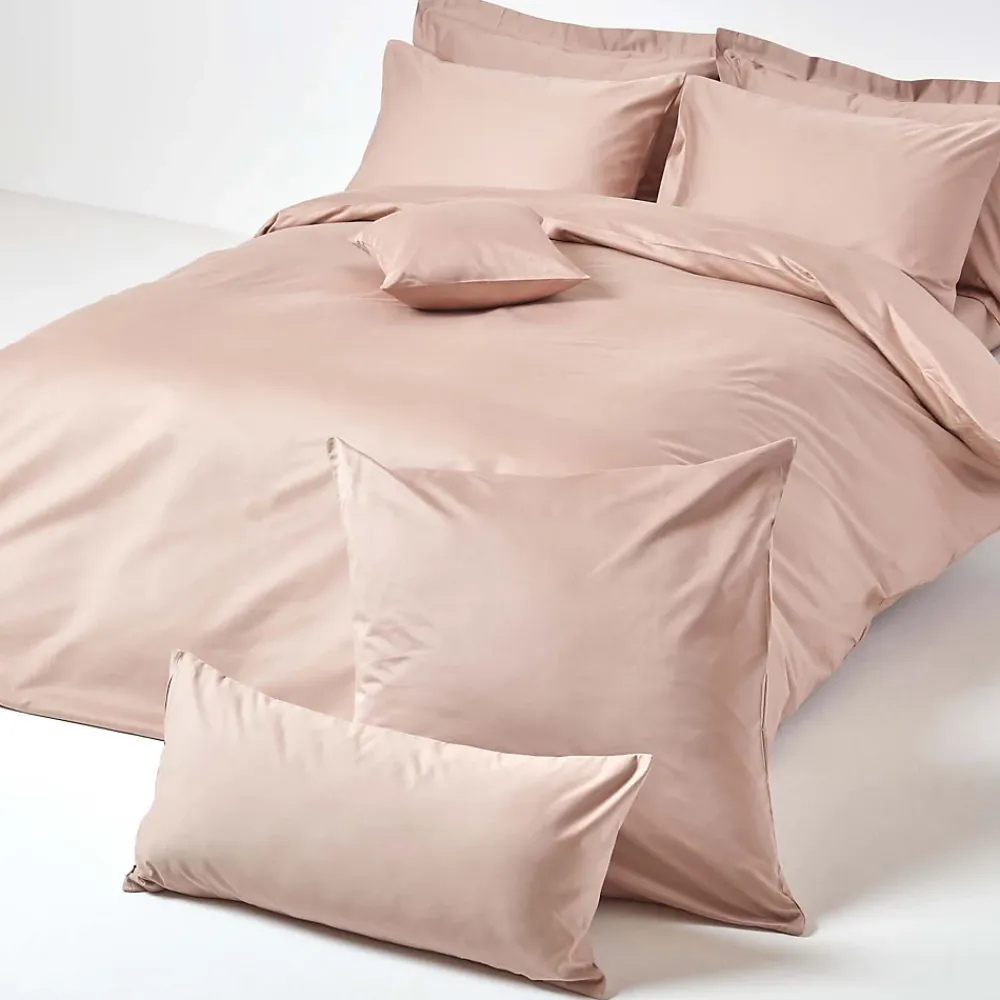 Homescapes Taie d'oreiller taupe en satin de coton égyptien 1000 fils, 50x75 cm -* Taie D'Oreiller