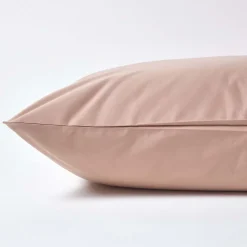 Homescapes Taie d'oreiller taupe en satin de coton égyptien 1000 fils, 40x40 cm -* Taie D'Oreiller