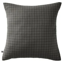 L'Effet Papillon Taie d'oreiller Tissé-teint petits carreaux Déco "Gaïa Mix" 60 x 60 cm & 50 x 70 cm "Gaze de Coton" - Gaïa Mix Granit - 60 x 60 cm* Taie D'Oreiller