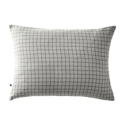 Taie d'oreiller Tissé-teint petits carreaux Déco "Gaïa Mix" 60 x 60 cm & 50 x 70 cm "Gaze de Coton" - Gaïa Mix Nuage - 50 x 70 cm>L'Effet Papillon New