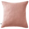 Taie d'oreiller Tissé-teint petits carreaux Déco "Gaïa Mix" 60 x 60 cm & 50 x 70 cm "Gaze de Coton" - Gaïa Mix Rose Pêche - 60 x 6>L'Effet Papillon Outlet