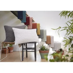 Taie d'oreiller Tissé-teint petits carreaux Déco 