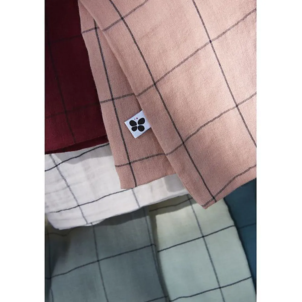 Taie d'oreiller Tissé-teint grands carreaux Déco "Gaïa Match" 60 x 60 cm & 50 x 70 cm "Gaze de Coton" - Gaïa Match Guimauve - 50 x>L'Effet Papillon Best