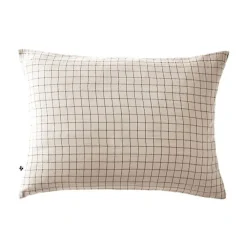 L'Effet Papillon Taie d'oreiller Tissé-teint petits carreaux Déco "Gaïa Mix" 60 x 60 cm & 50 x 70 cm "Gaze de Coton" - Gaïa Mix Pampa - 50 x 70 cm* Taie D'Oreiller