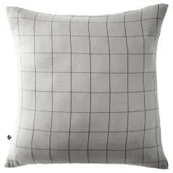 L'Effet Papillon Taie d'oreiller Tissé-teint grands carreaux Déco "Gaïa Match" 60 x 60 cm & 50 x 70 cm "Gaze de Coton" - Gaïa Match Nuage - 60 x 60* Taie D'Oreiller