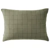 Taie d'oreiller Tissé-teint grands carreaux Déco "Gaïa Match" 60 x 60 cm & 50 x 70 cm "Gaze de Coton" - Gaïa Match Romarin - 50 x>L'Effet Papillon Hot