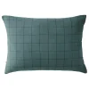Taie d'oreiller Tissé-teint grands carreaux Déco "Gaïa Match" 60 x 60 cm & 50 x 70 cm "Gaze de Coton" - Gaïa Match Canard - 50 x 7>L'Effet Papillon Outlet