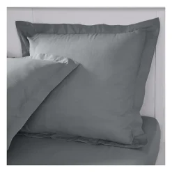 Taie d'oreiller TODAY Essential - 63 x 63+5 cm - 100% Coton uni - Acier><noscript><img width=