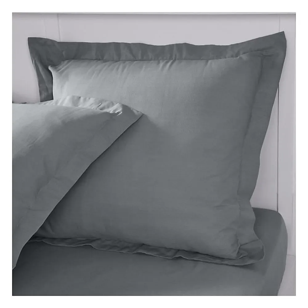 Taie d'oreiller TODAY Essential - 63 x 63+5 cm - 100% Coton uni - Acier>Todays Tools New