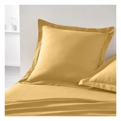 Taie d'oreiller TODAY Essential - 63 x 63+5 cm - 100% Coton uni - Ocre><noscript><img width=