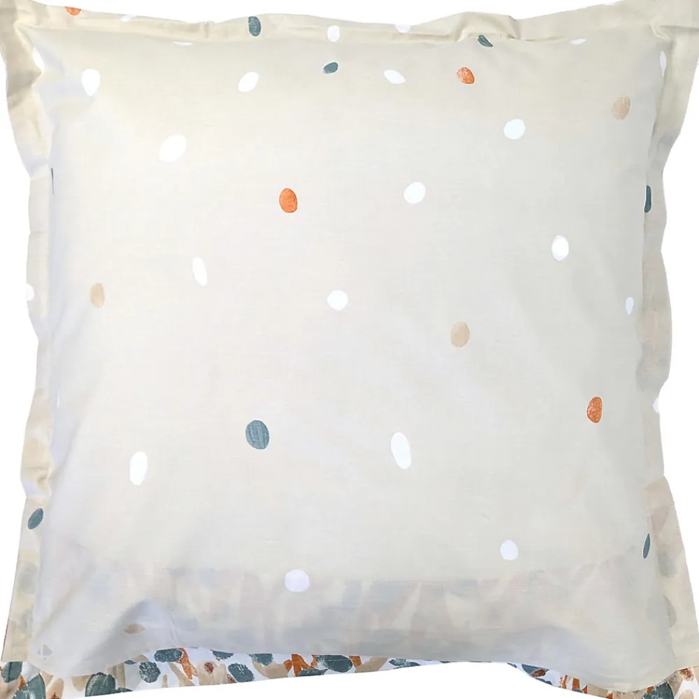 Taie d'oreiller uni 65x65 cm en coton ÉVASION pêche écru>Linnea Sale