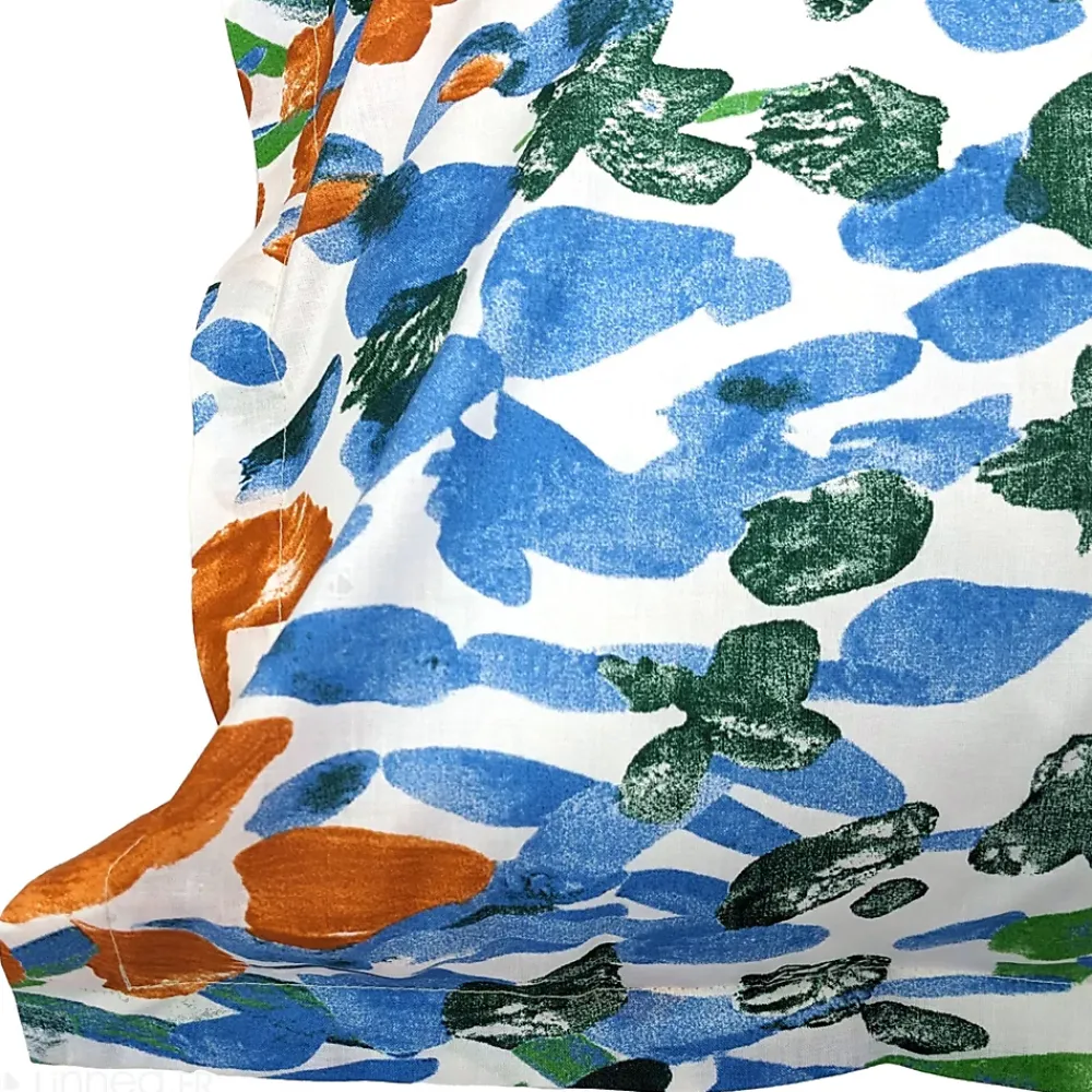 Linnea Taie d'oreiller uni 65x65 cm en coton ÉVASION Blanc vert* Taie D'Oreiller
