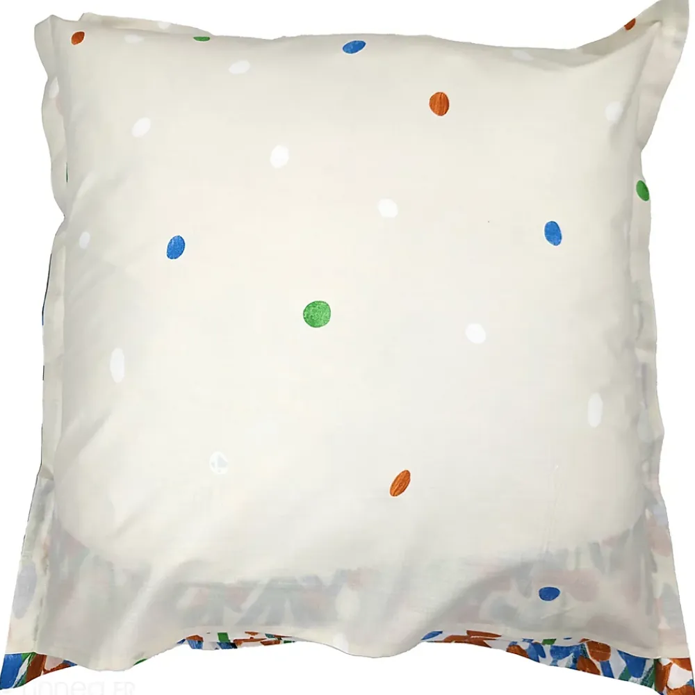 Linnea Taie d'oreiller uni 65x65 cm en coton ÉVASION Blanc vert* Taie D'Oreiller