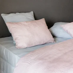 Taie d'oreiller uni 65X65 cm lin lavé froissé SONATE rose Rose>Linnea Outlet