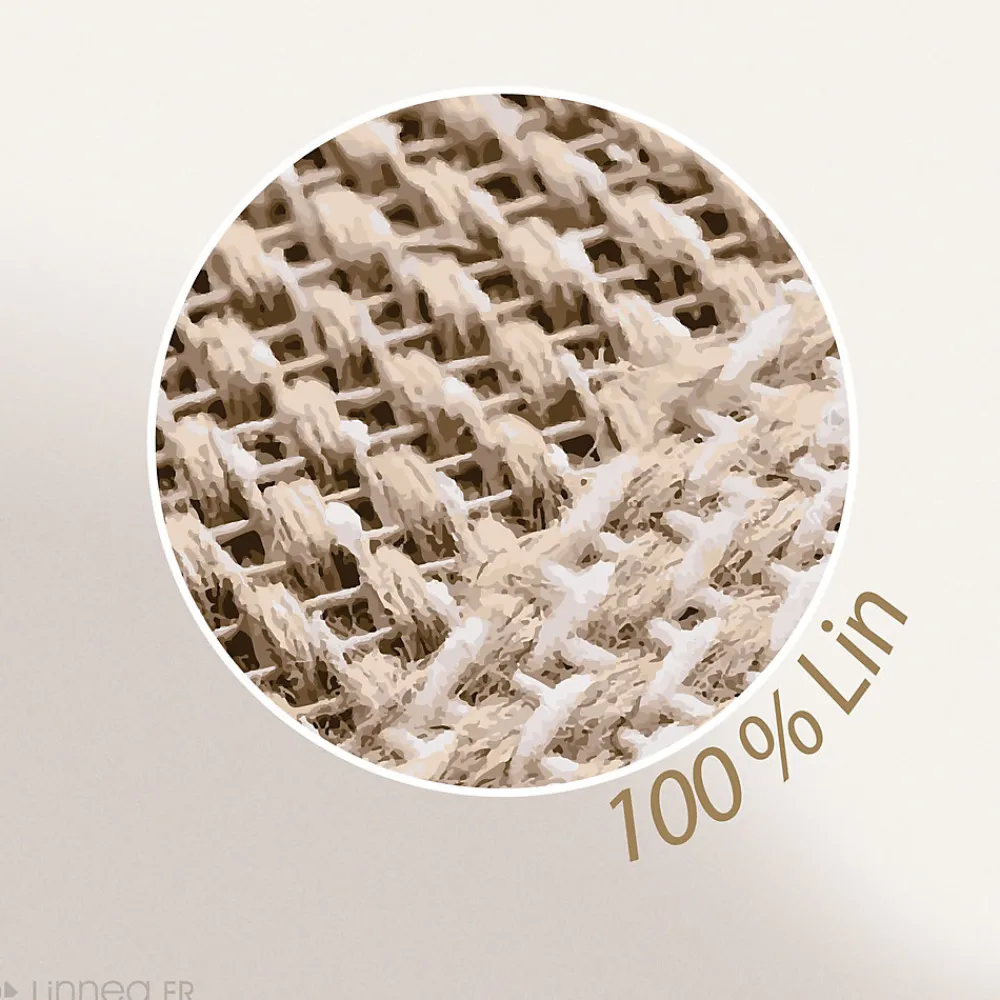 Taie d'oreiller uni 50x70 cm lin lavé froissé SONATE blanc Neige>Linnea Hot