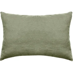 Taie d'oreiller uni 50x70 cm lin lavé froissé SONATE vert Sauge>Linnea Best