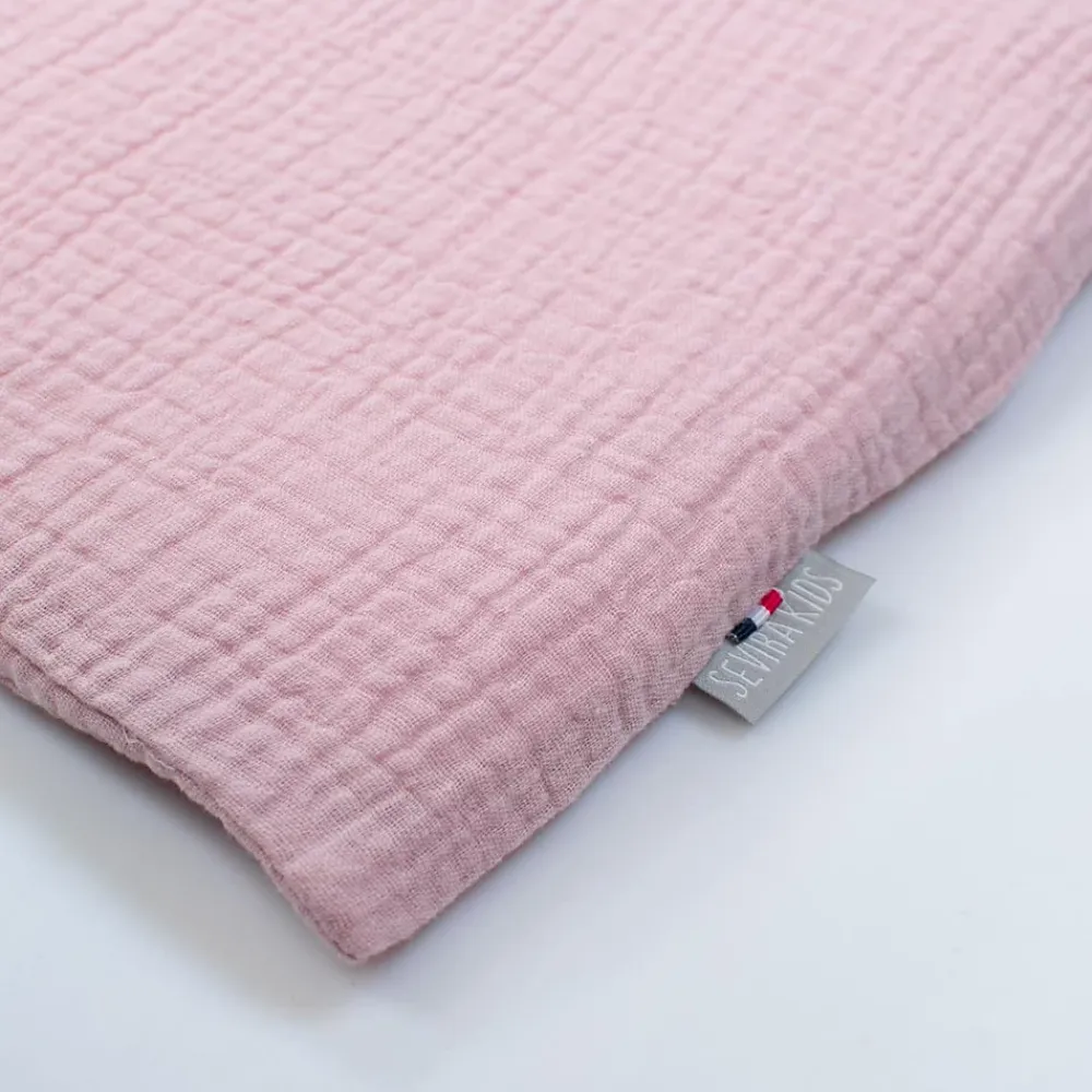 Sevira Kids Taie d'oreiller unie en double gaze de coton* Taie D'Oreiller