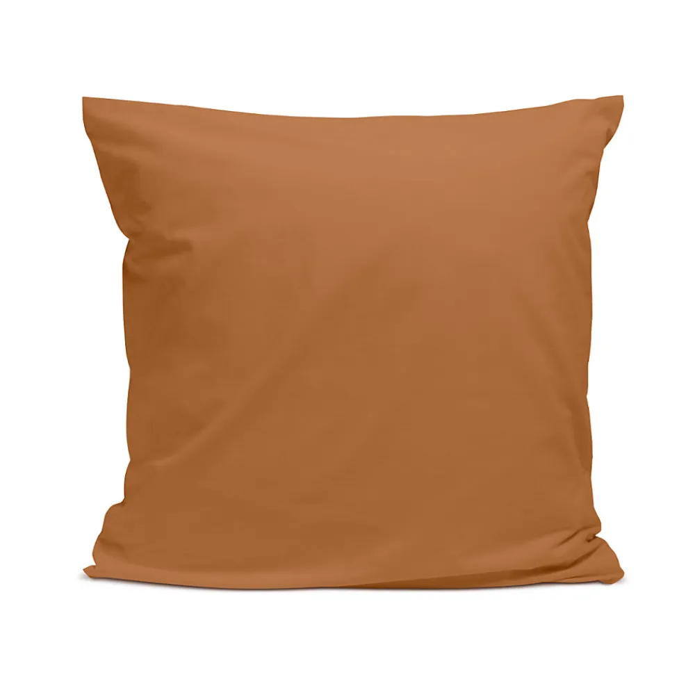 Taie d'oreiller unie 65x65cm PERCALE TERRACOTTA>Bleu Calin Sale