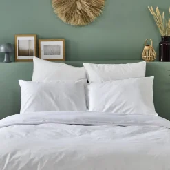 Taie d'oreiller unie 65x65cm PERCALE BLANC><noscript><img width=