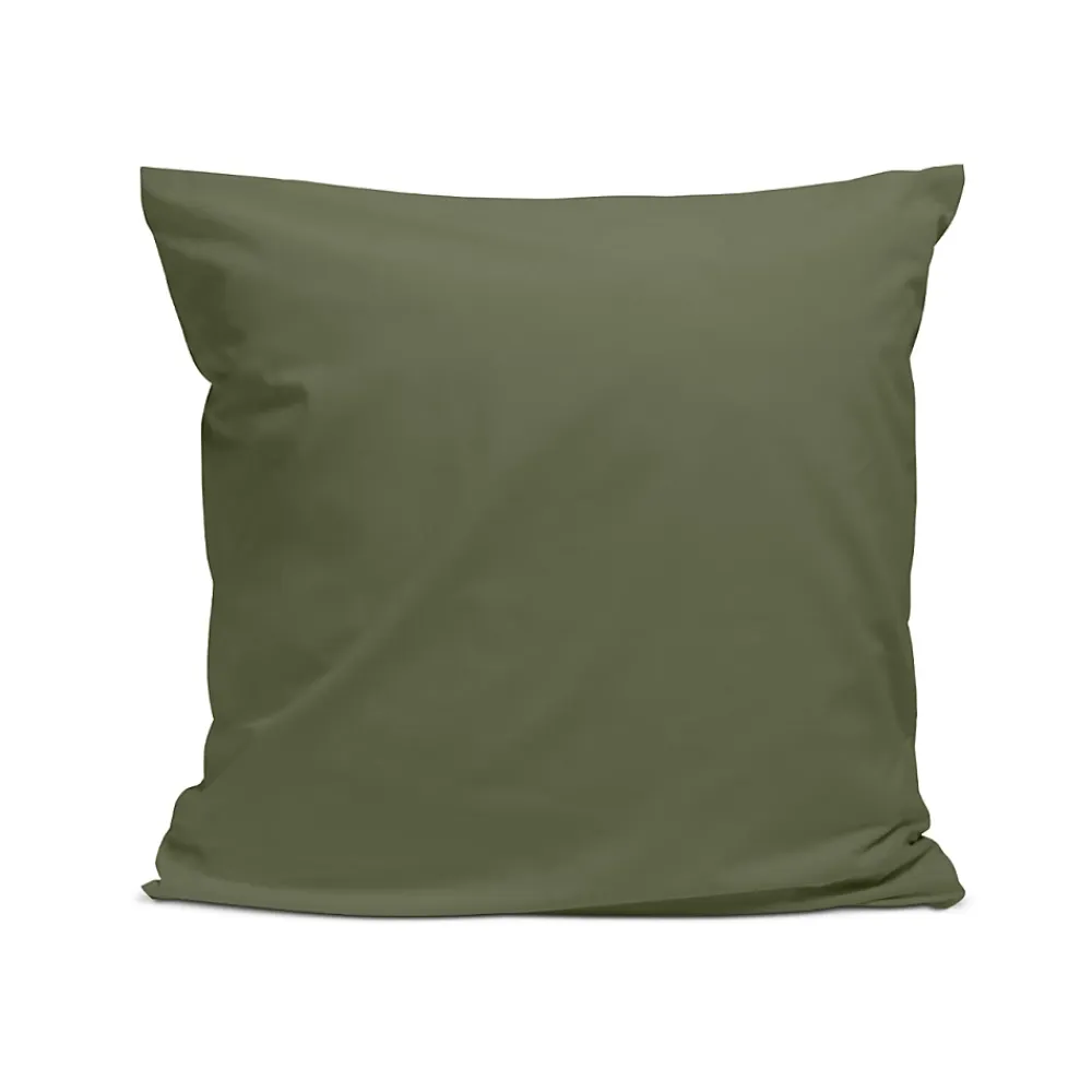 Bleu Calin Taie d'oreiller unie 65x65cm PERCALE KAKI* Taie D'Oreiller