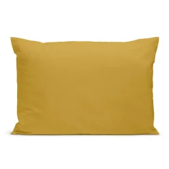 Taie d'oreiller unie 50x75cm PERCALE MOUTARDE>Bleu Calin Clearance