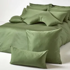 Homescapes Taie d'oreiller vert mousse en coton égyptien bio 400 fils, 40x40 cm -* Taie D'Oreiller