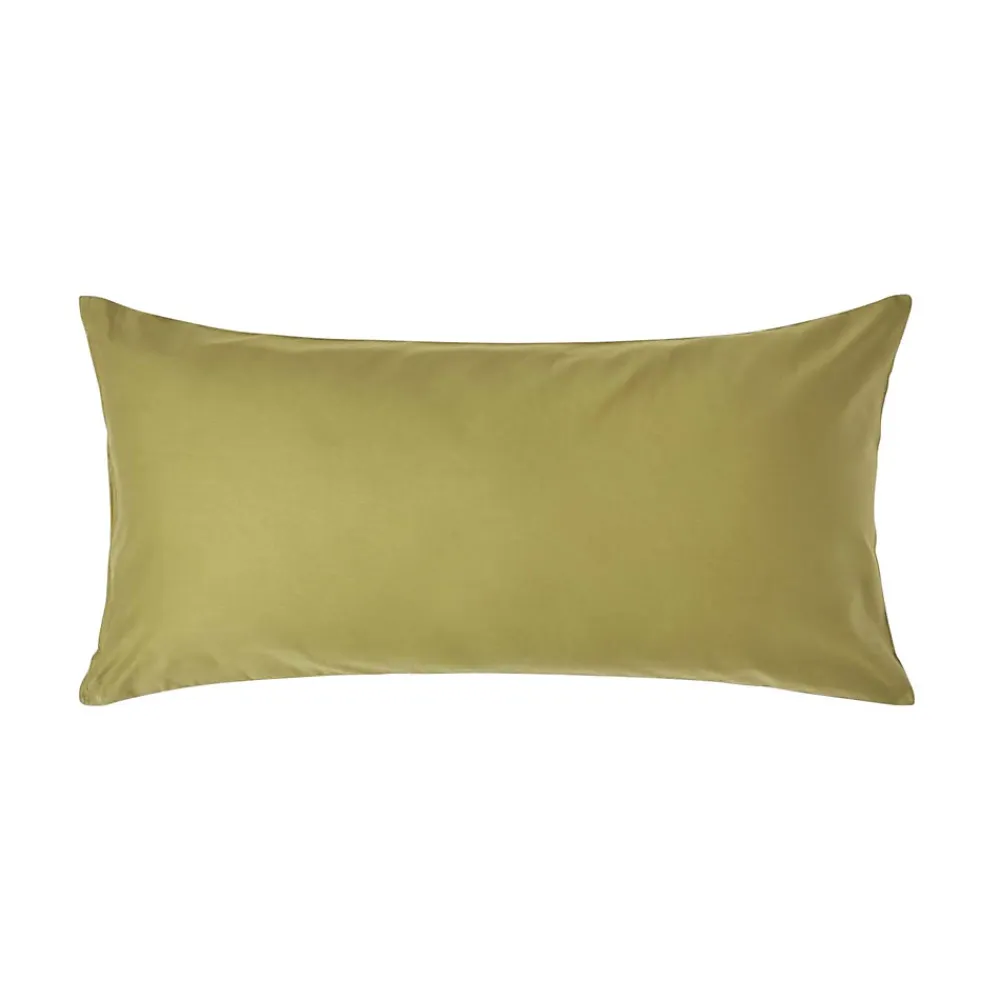 Homescapes Taie d'oreiller vert olive en satin de coton égyptien 1000 fils, 40x80 cm -* Taie D'Oreiller