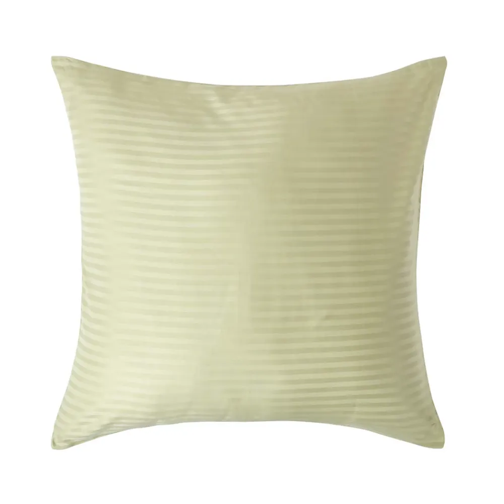 Homescapes Taie d'oreiller vert sauge satin rayé en coton égyptien 330 fils, 80x80 cm -* Taie D'Oreiller